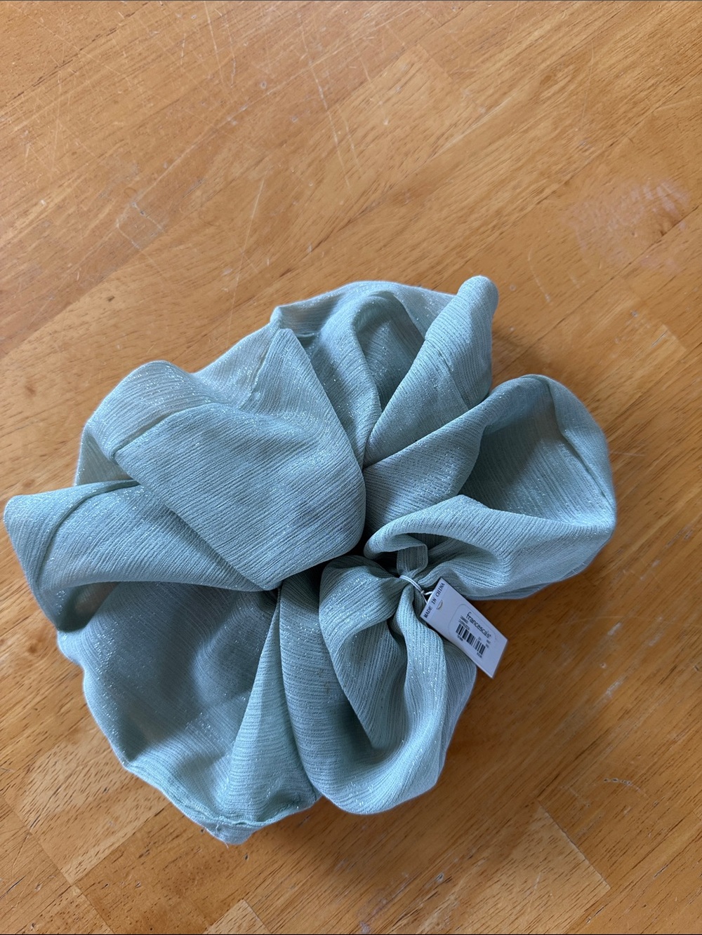 Francesca's Mint Green Shimmery Oversized Hair Scrunchie